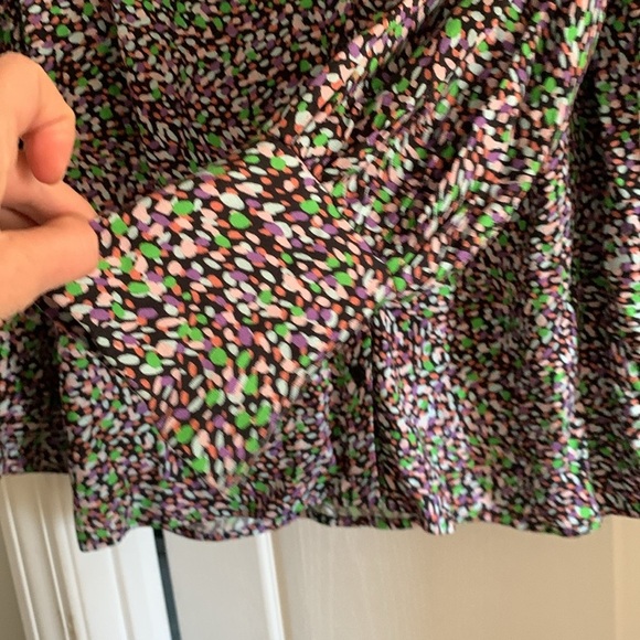 The Devon V Neck Long Sleeve Top by Celina Moon size S multicored buttons up - Picture 5 of 10